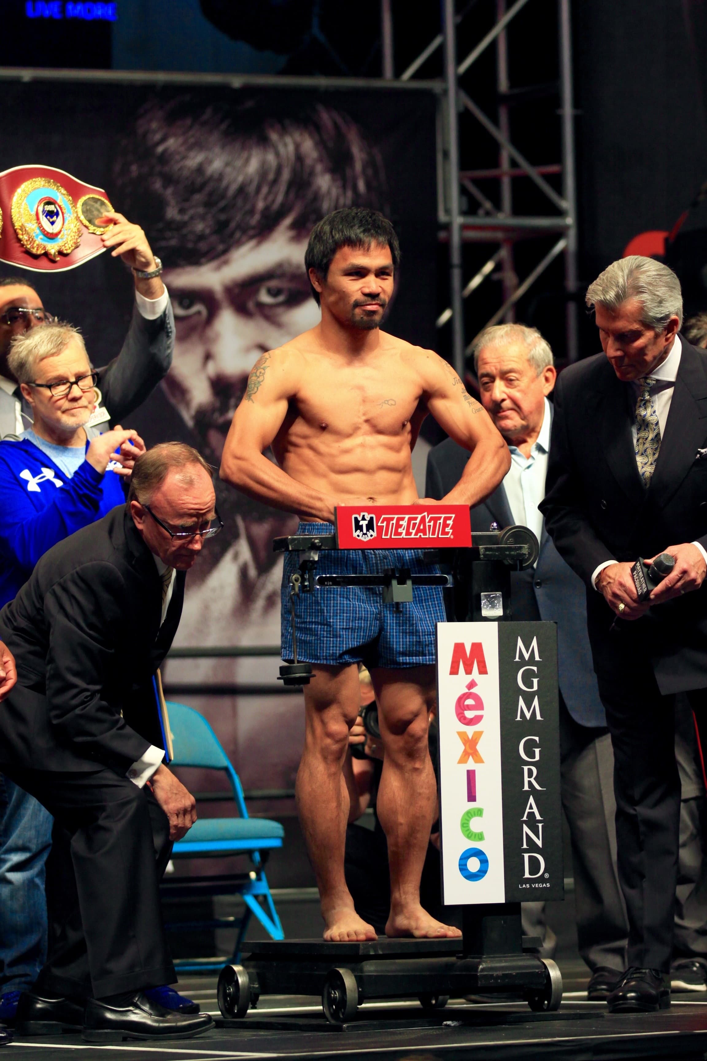 Manny Pacquiao at an official boxing weigh-in